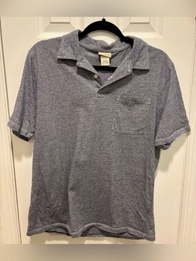 L.L. Bean Men's Heather Blue Pocket Polo M
